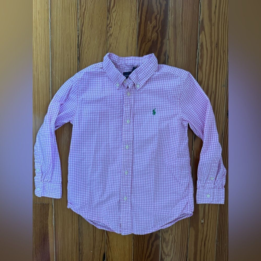 Ralph Lauren Pink Gingham Button-down Shirt